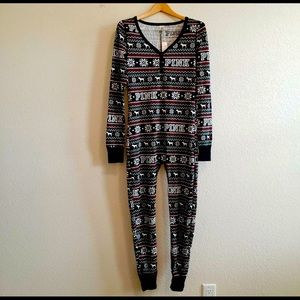 VS PINK thermal One piece Christmas pajama size M